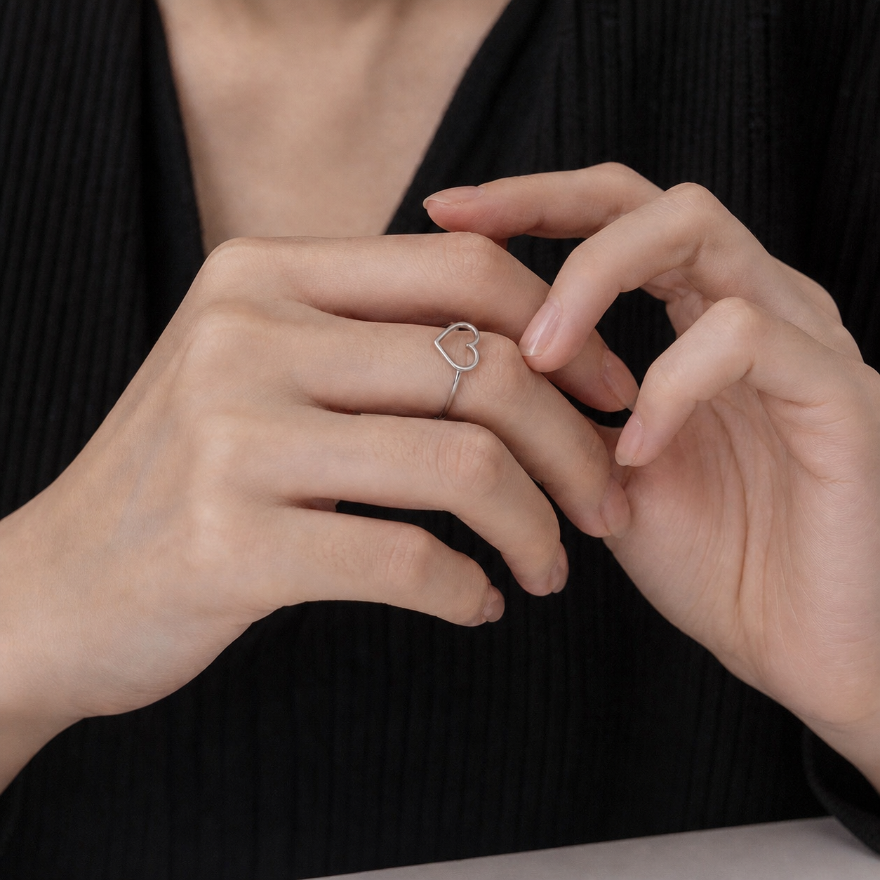 Silver Love Frame Ring