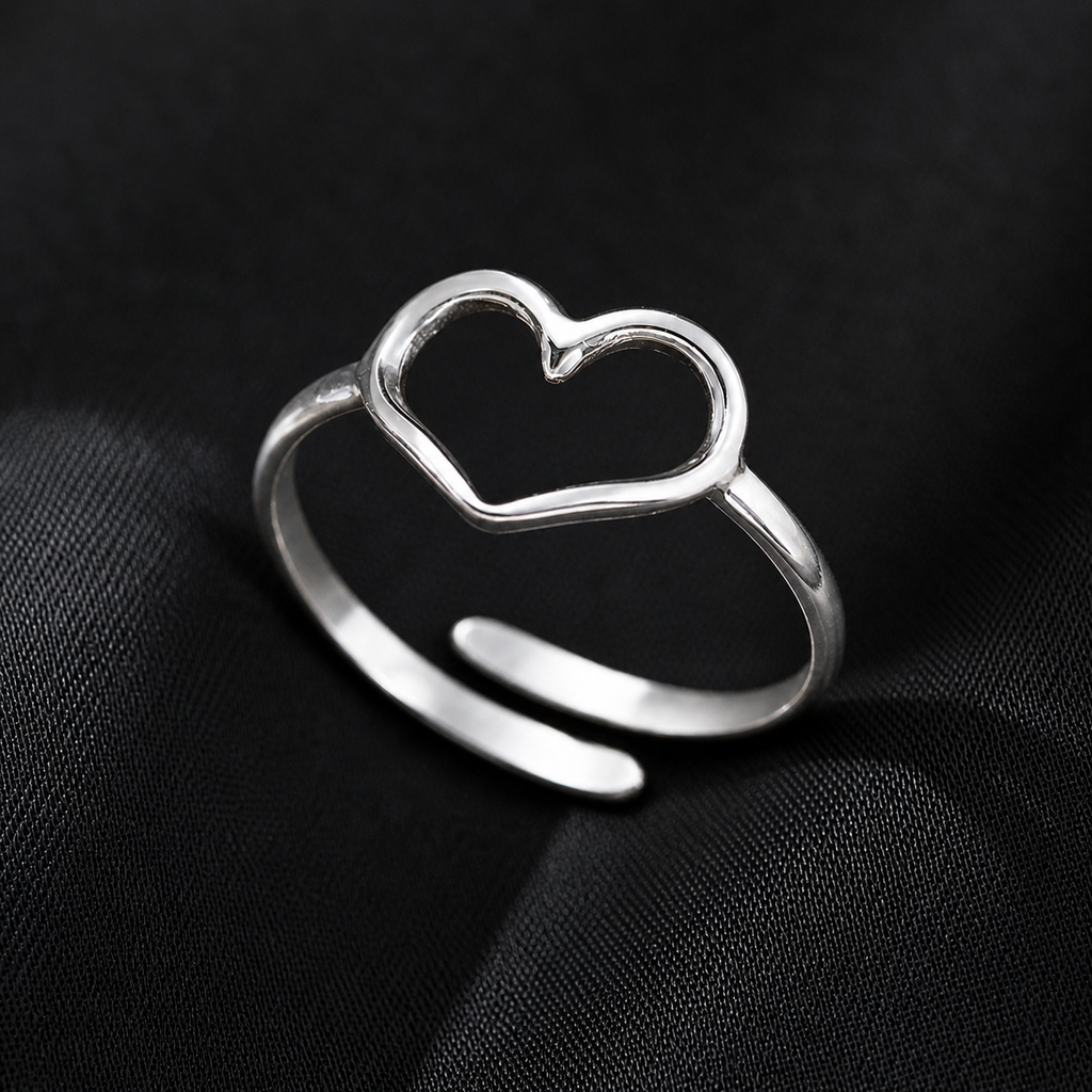 Silver Love Frame Ring