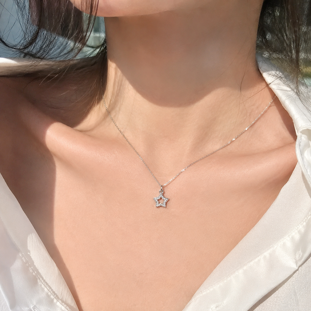 Silver Stardrop Pendant