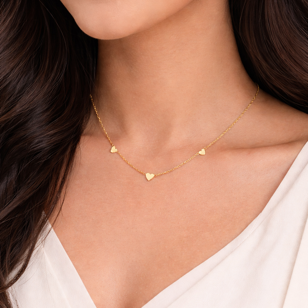 14k Gold Plated Tiny Heartline