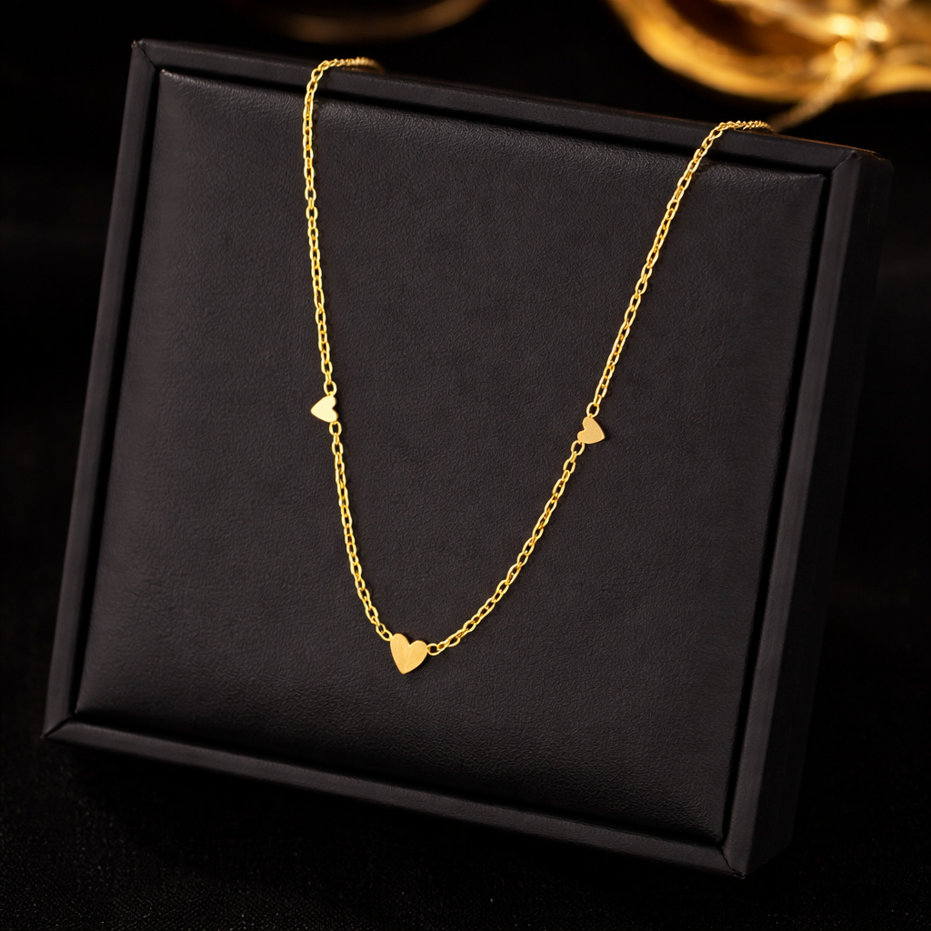 14k Gold Plated Tiny Heartline