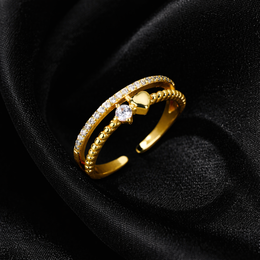 18k Gold Plated Amour Ring(Gold)