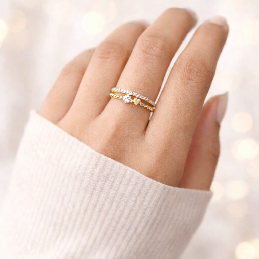 18k Gold Plated Amour Ring(Gold)