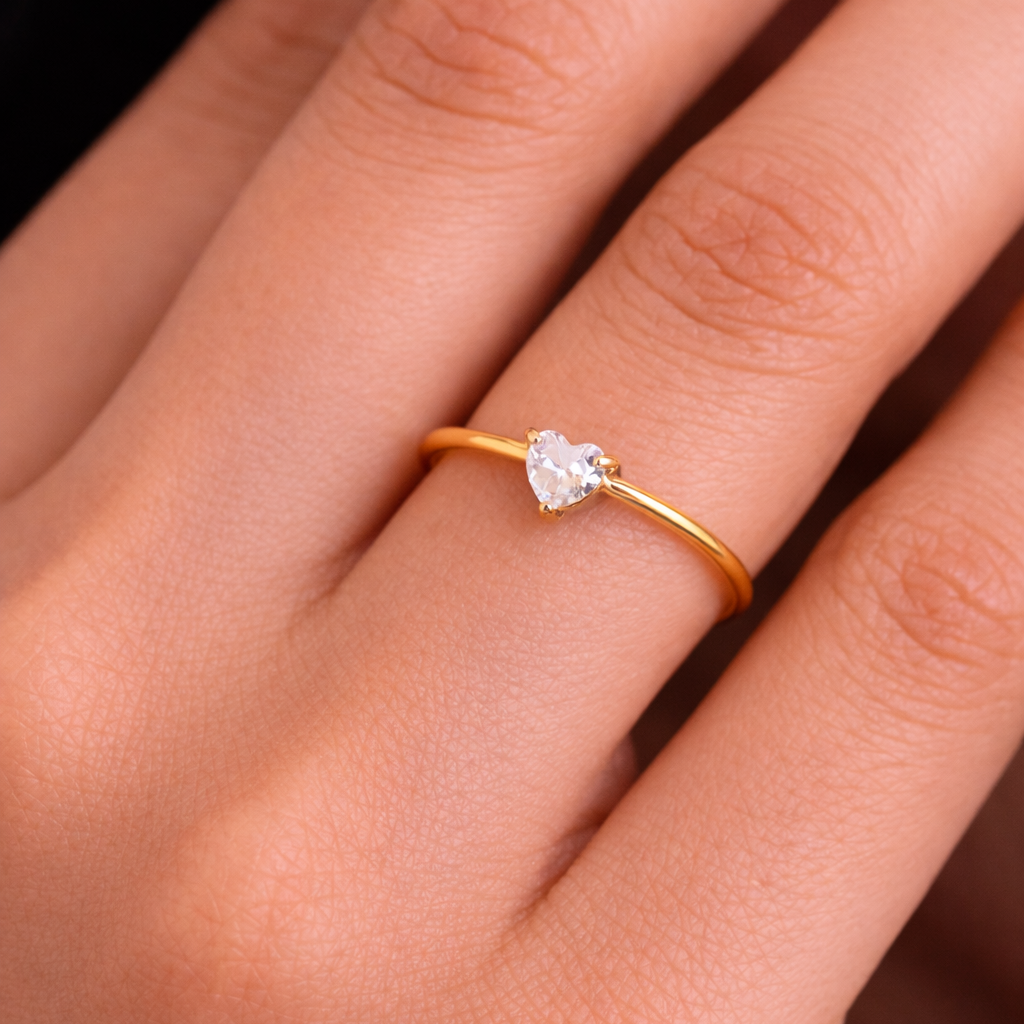 14k Gold Plated Heart of Stone