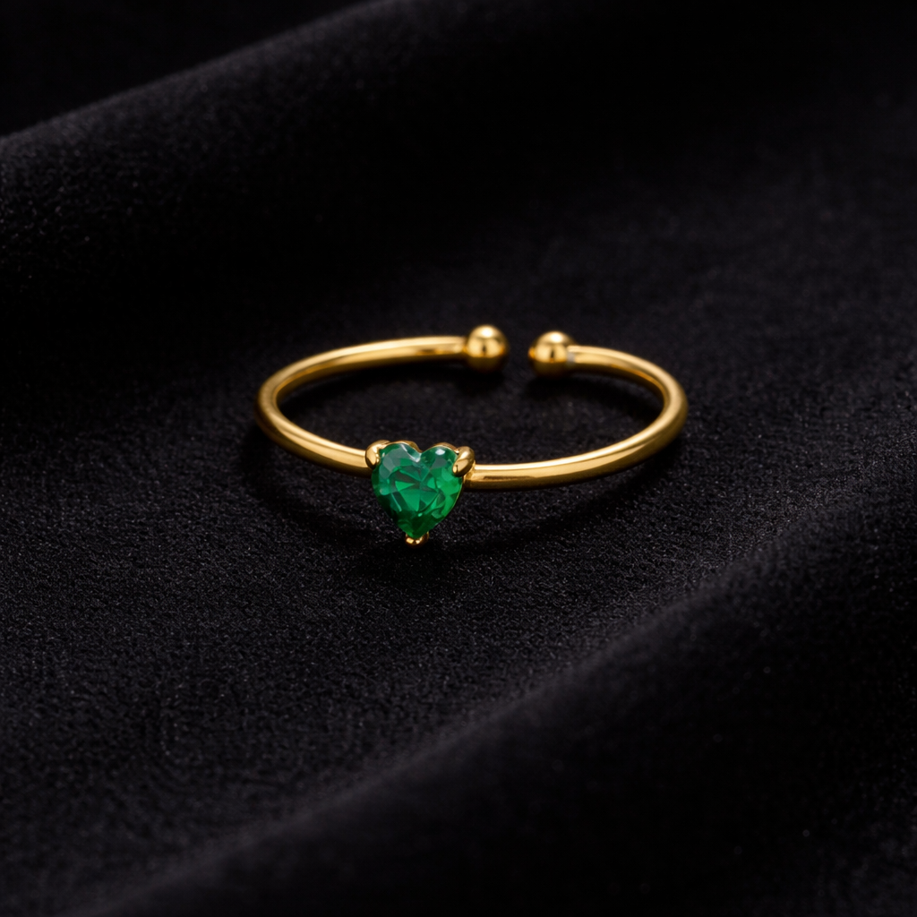 14k Gold Plated Heart of Jade