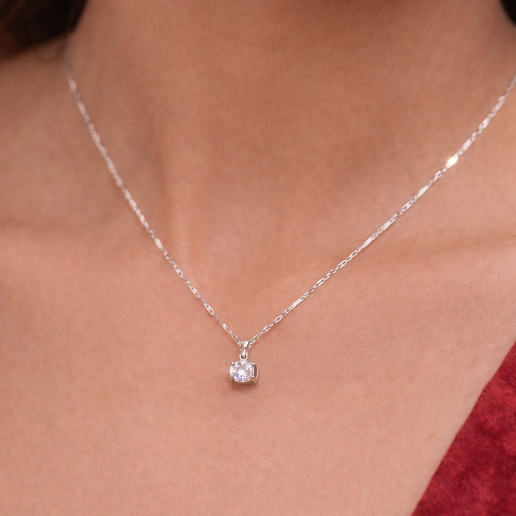Silver Spark Pendant Necklace