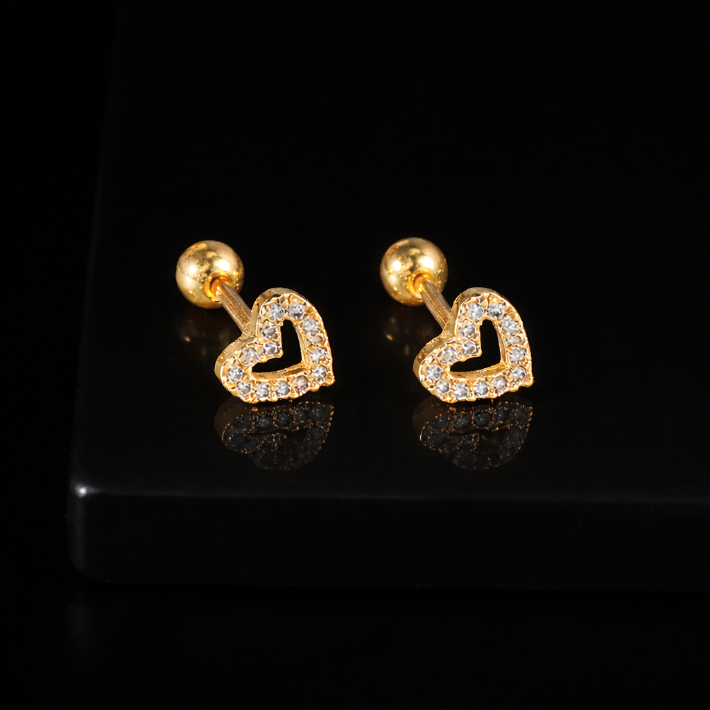 12k Gold Plated Spark Heart Studs