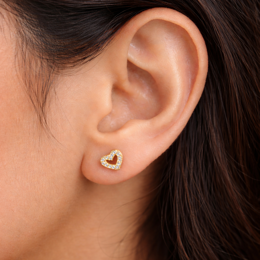 12k Gold Plated Spark Heart Studs