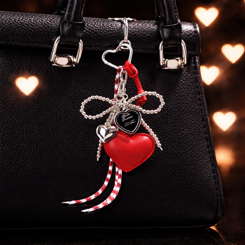 Scarlet Sweetheart Bag Charm