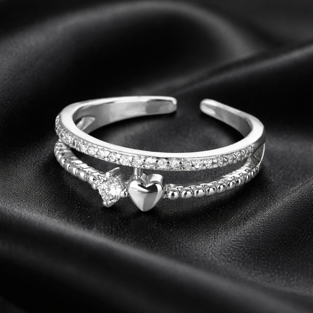 18k Gold Plated Amour Ring(Silver)