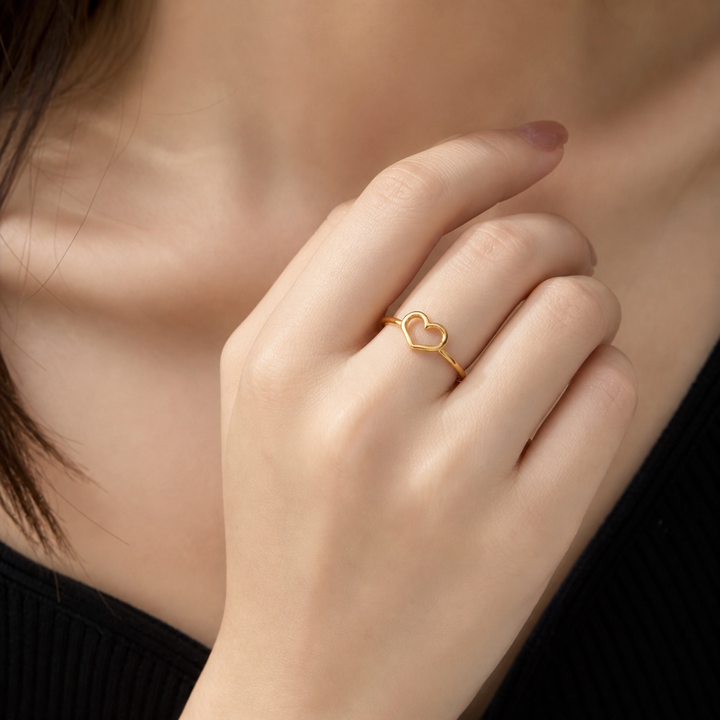 Golden Love Frame Ring